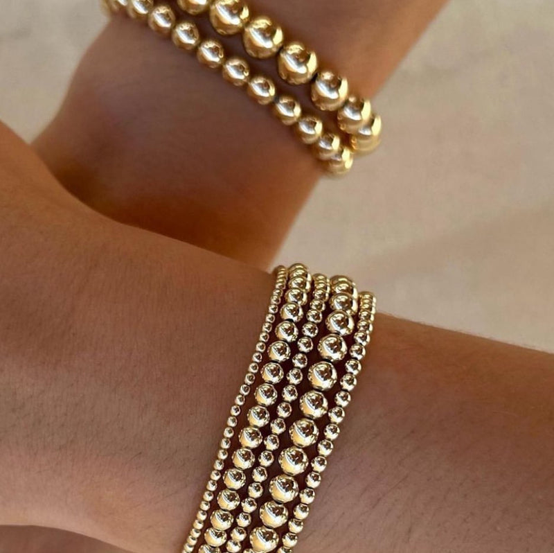 Bracelets | Gold + Silver Beaded