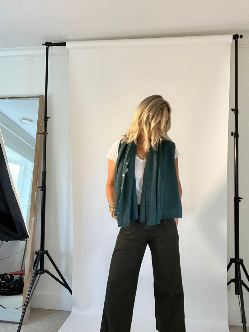 Cashmere Poncho Forest Green | Highland Back in Stock