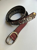 Hammered Stud Belt  | Bordeaux Leather