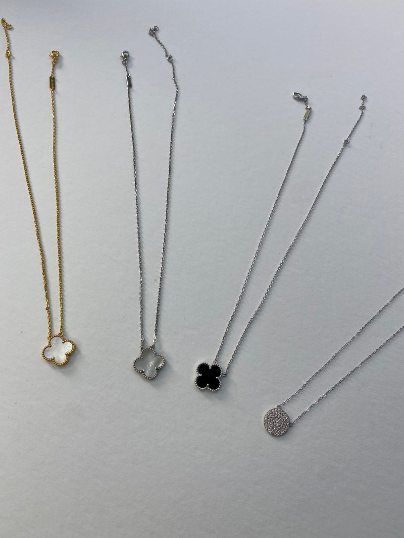Clover Necklace | Silver & Black Onyx