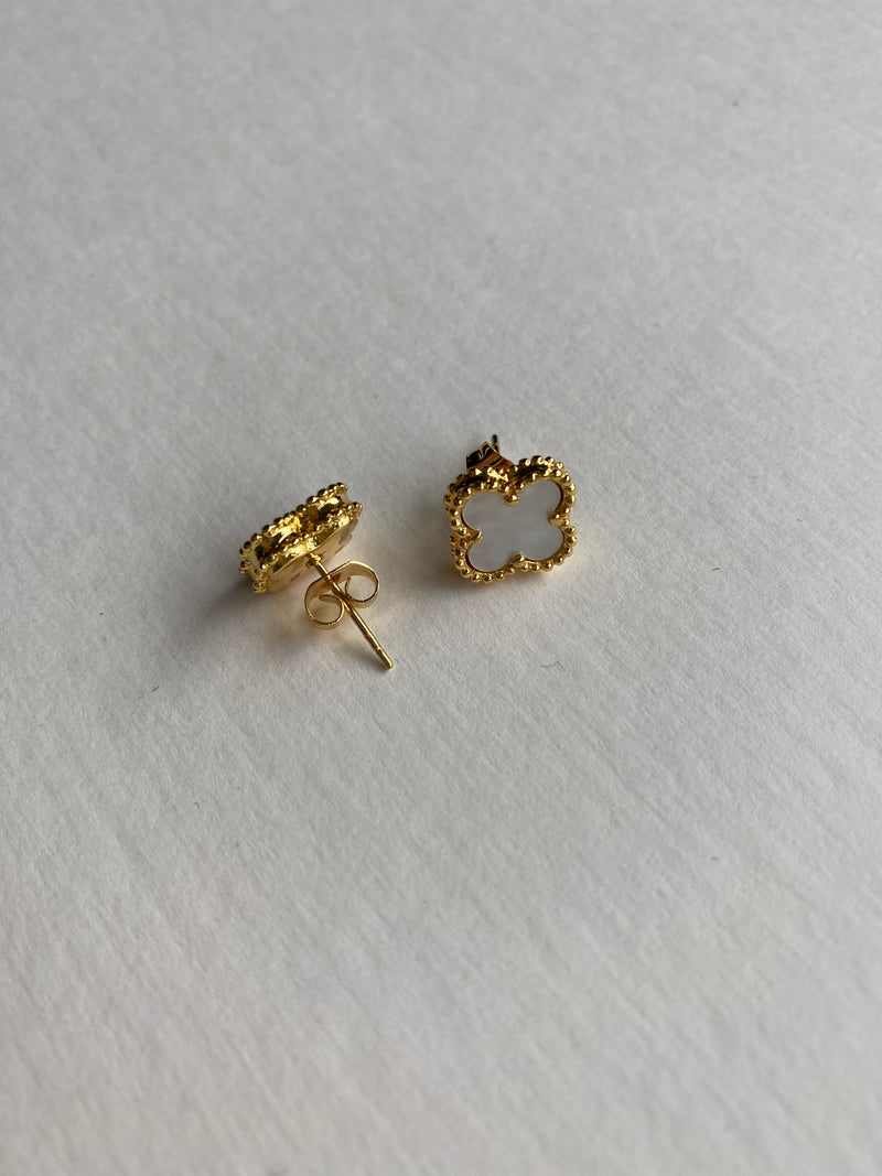 Clover Earrings | Mother of Pearl + Gold