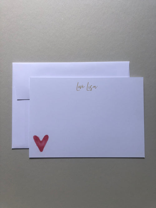 Personalized Heart Stationery