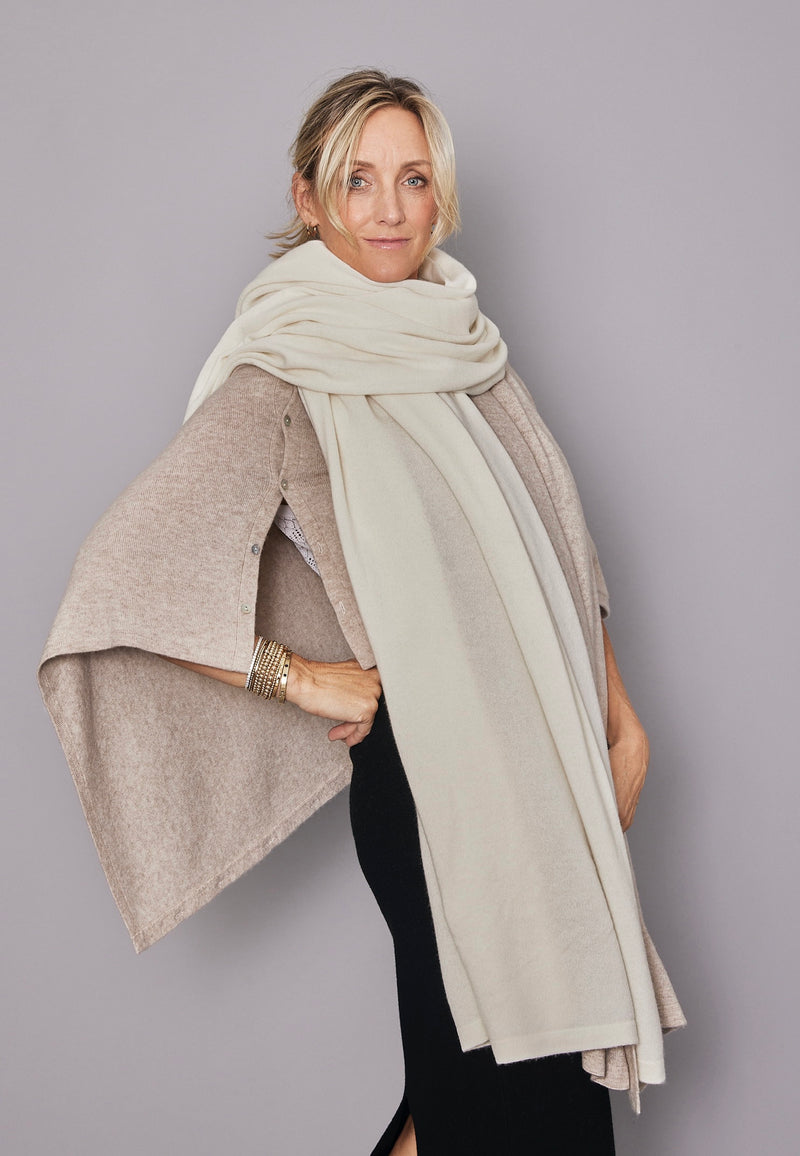 Cashmere Blanket Travel Wrap Cream | Parchment