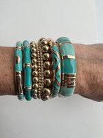 Enamel Bracelets | Gold + Turquoise