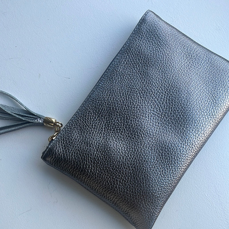 Metallic Leather Crossbody Clutch | Four colours