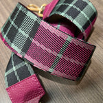 Purse Strap Green & Burgundy Plaid | Yula