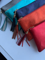 Metallic Leather Crossbody Clutch | Four colours