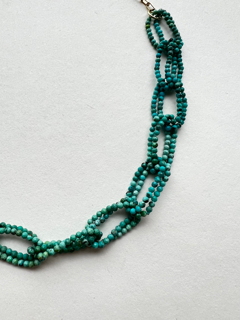Genuine Turquoise Link Necklace