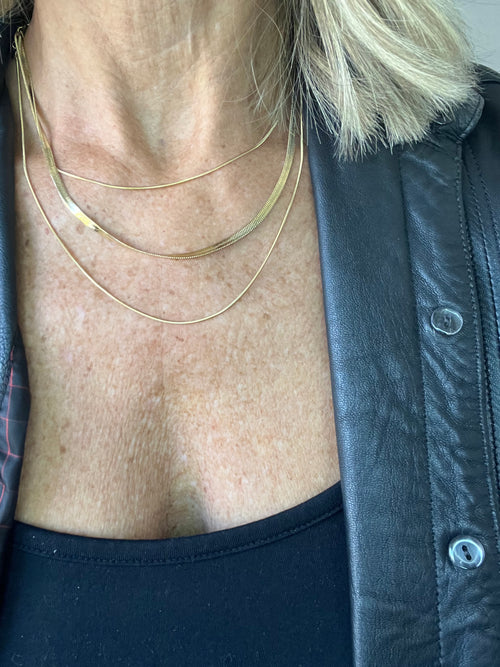 Triple Strand Herringbone Necklace | Hariette