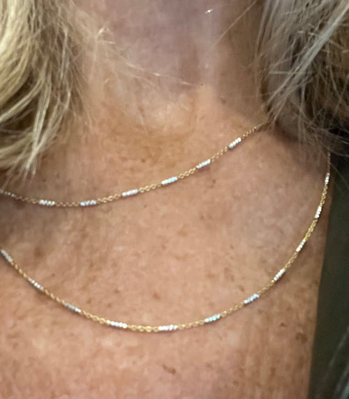 Silver and Gold Fine Necklace | Malibu