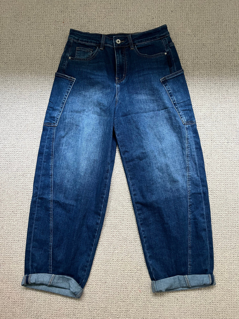 Denim Blue Barrel Jeans | Barrel