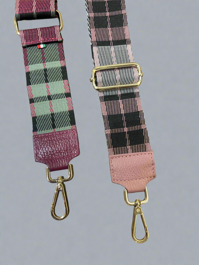 Purse Strap Green & Burgundy Plaid | Yula