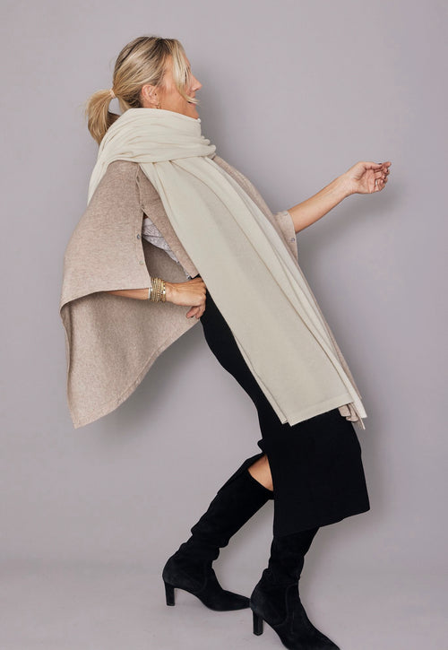 Cashmere Blanket Travel Wrap Cream | Parchment