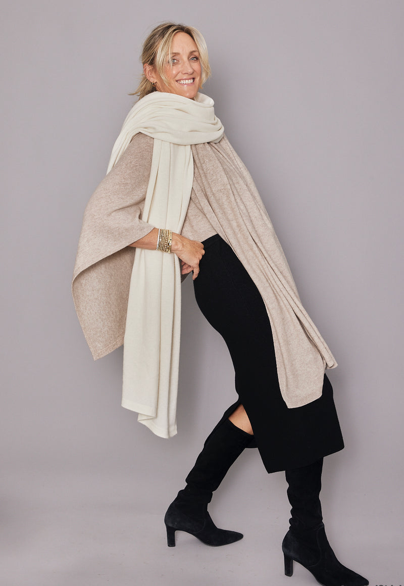 Cashmere Blanket Travel Wrap Cream | Parchment