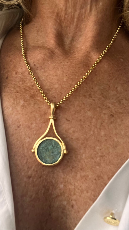 Italian Coin Necklace | Wishbone Medusa