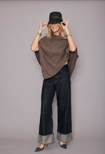 Cashmere Poncho Mushroom Brown | Grizzly
