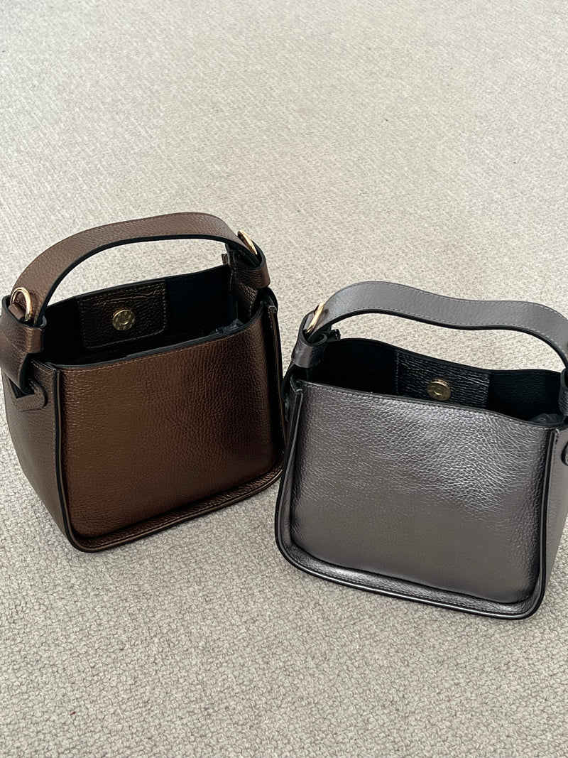 Structured Small Leather Tote | Norah