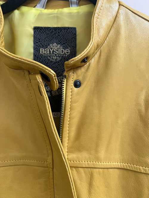 Ladies Yellow Leather Jacket