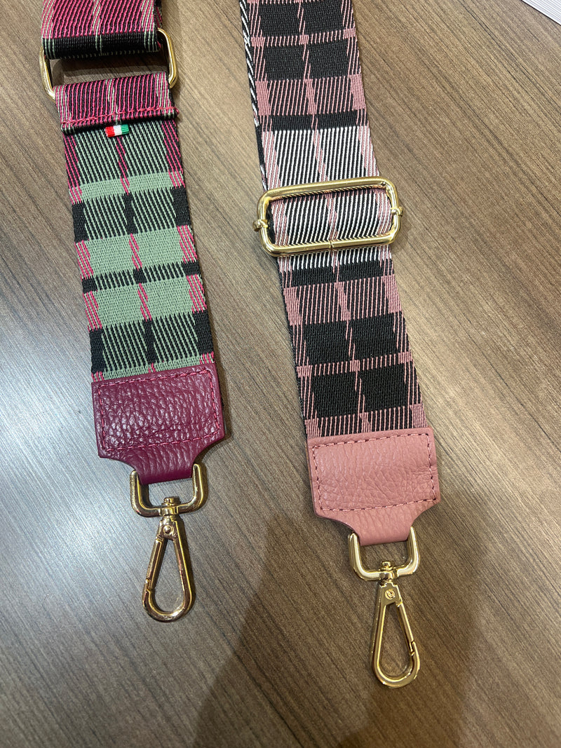 Purse Strap Green & Burgundy Plaid | Yula