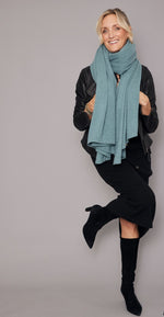 Cashmere Blanket Travel Wrap Turquoise Blue | Mineral