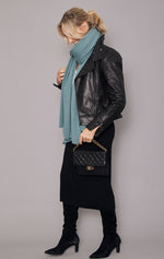 Cashmere Blanket Travel Wrap Turquoise Blue | Mineral