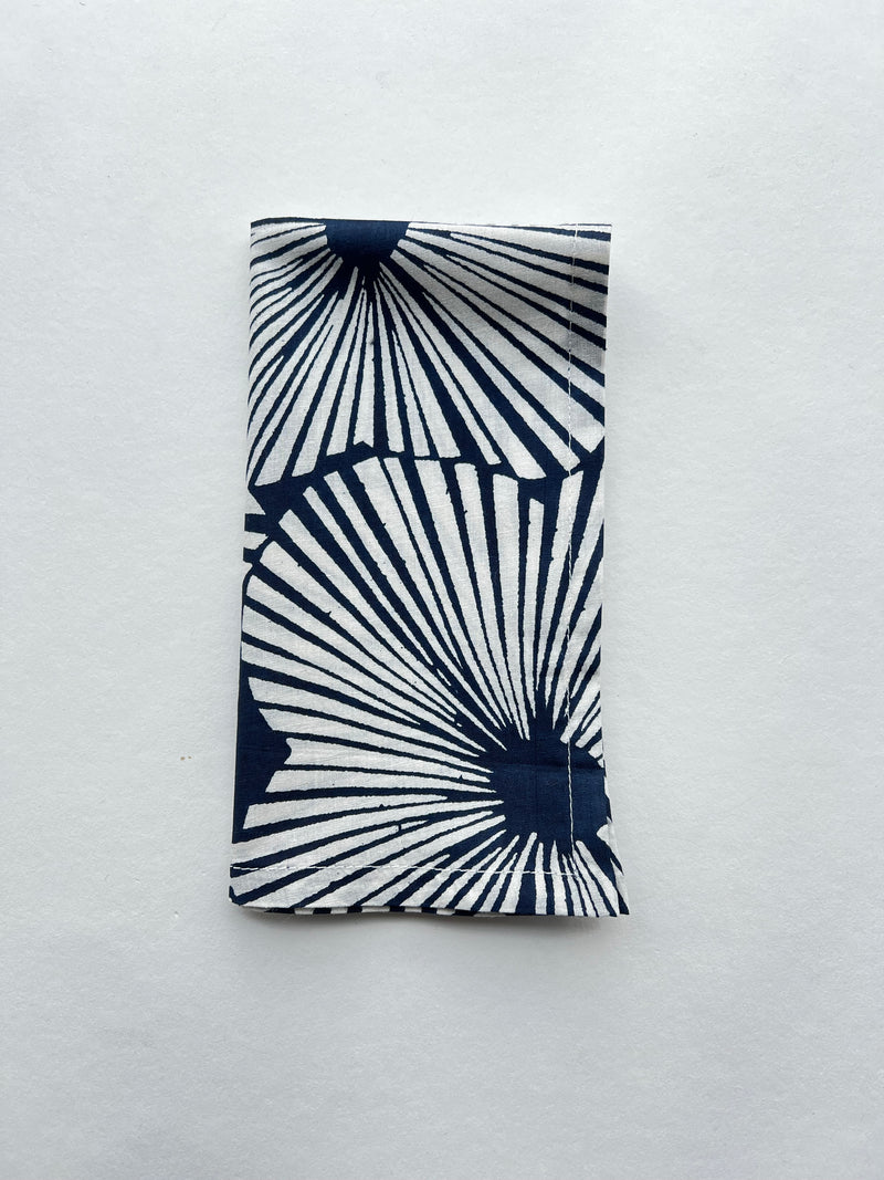 Set of Four Napkins | Navy Poppies