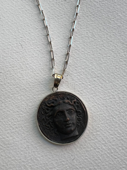 Italian Coin Necklace | Medusa Large