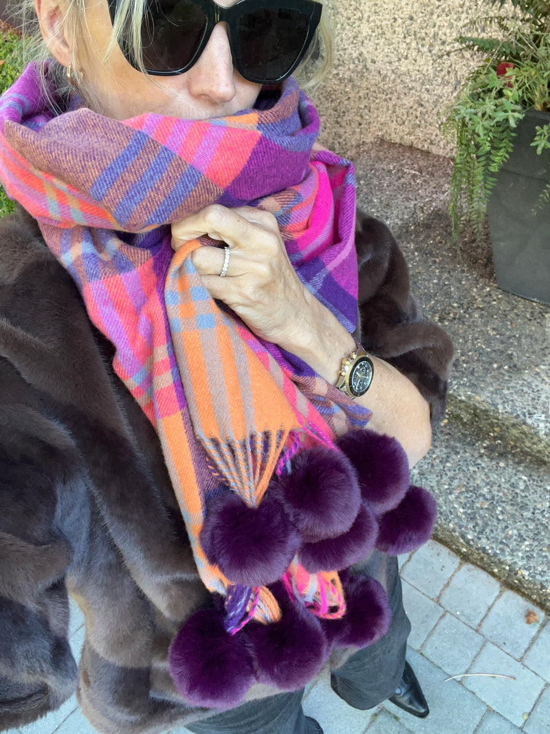 Colourful Pom Pom Scarves | Pom