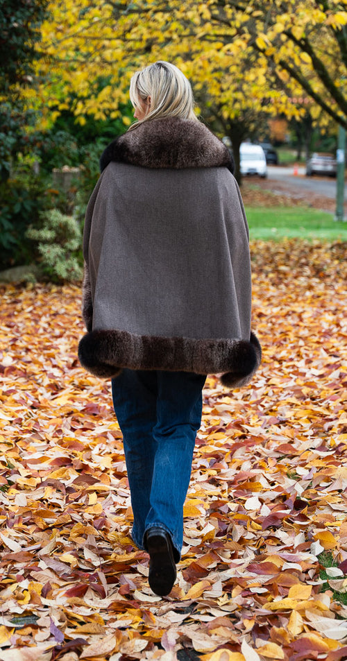 Cashmere and Fur Cape | Jacquie O