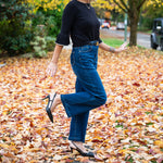 Dark Wash Frayed Jeans | Elle