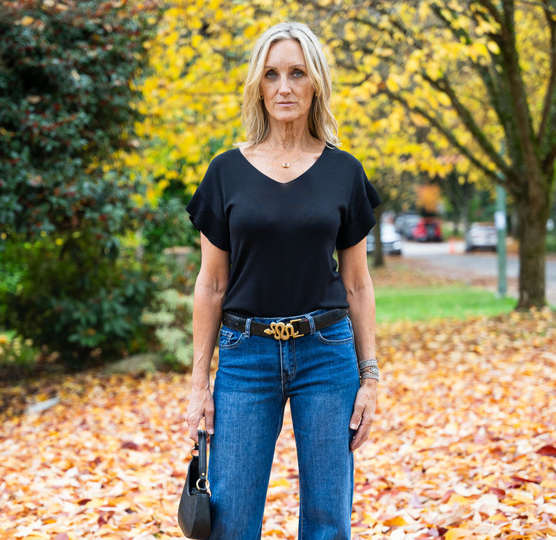 Best V-Neck Knit Short Sleeve Top