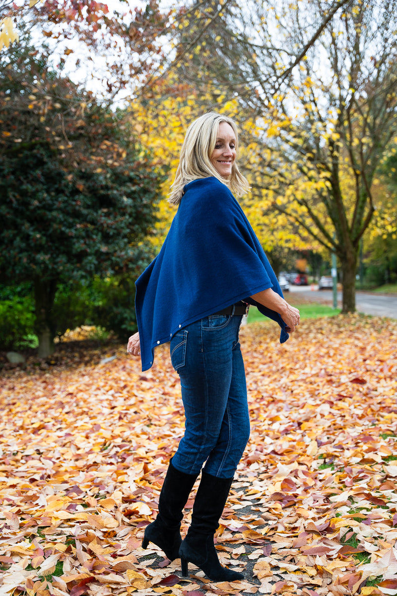 Cashmere Poncho | Midnight Blue