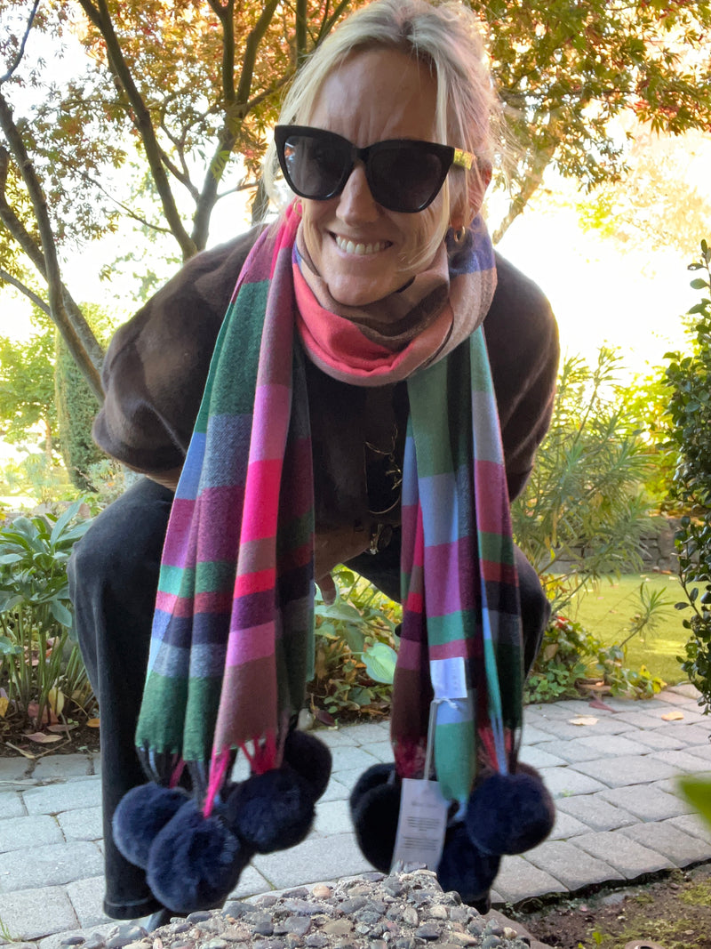 Colourful Pom Pom Scarves | Pom