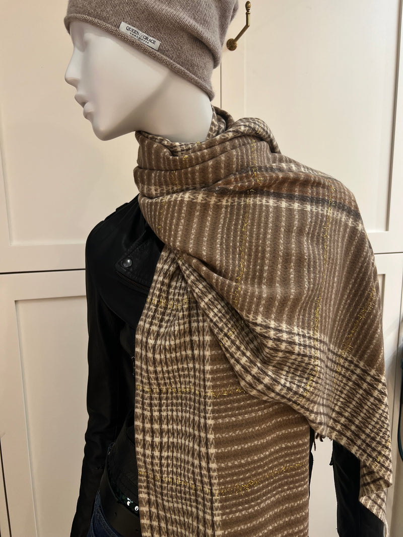 Italian Plaid and Gold Scarf | Maddy