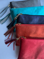 Metallic Leather Crossbody Clutch | Four colours