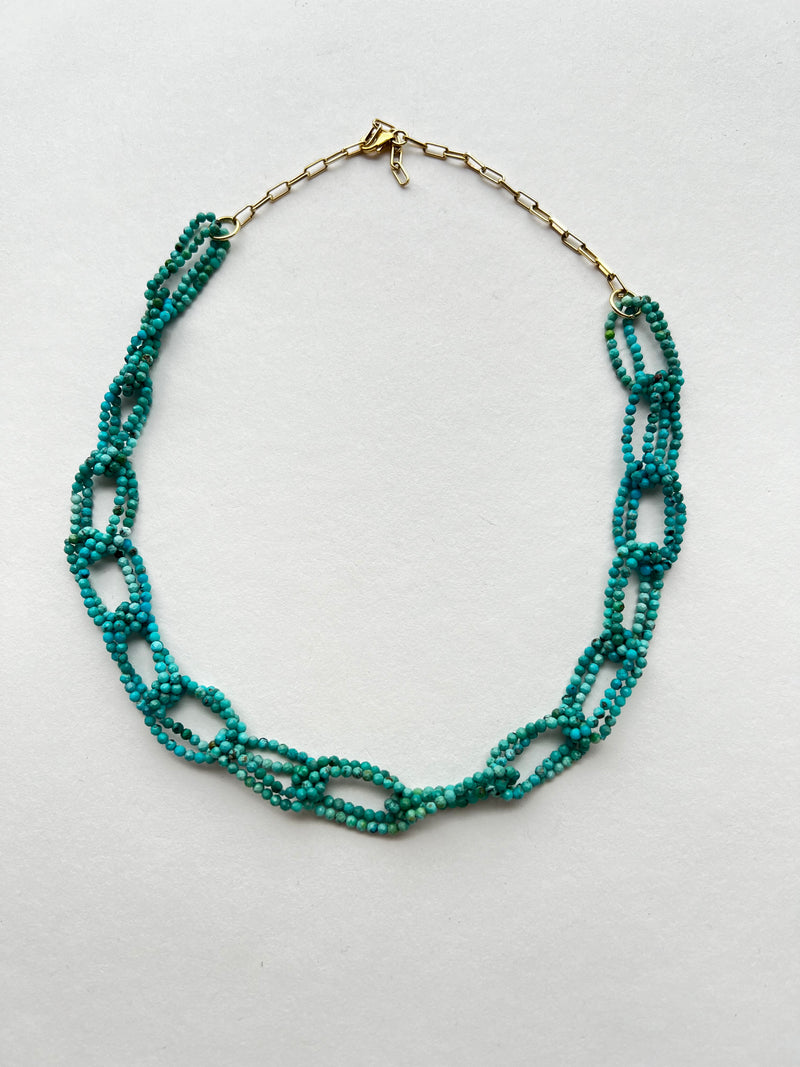 Genuine Turquoise Link Necklace