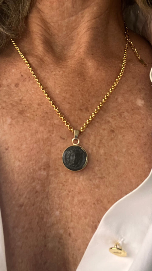 Italian Coin Necklace | Small Medusa