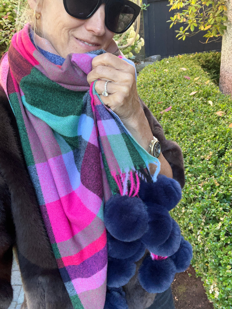 Colourful Pom Pom Scarves | Pom
