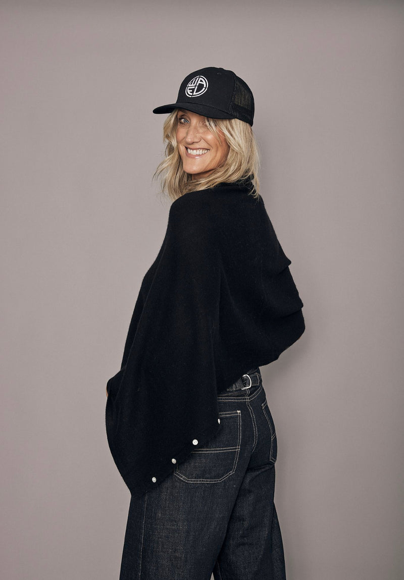 Black Cashmere Poncho | Best Seller