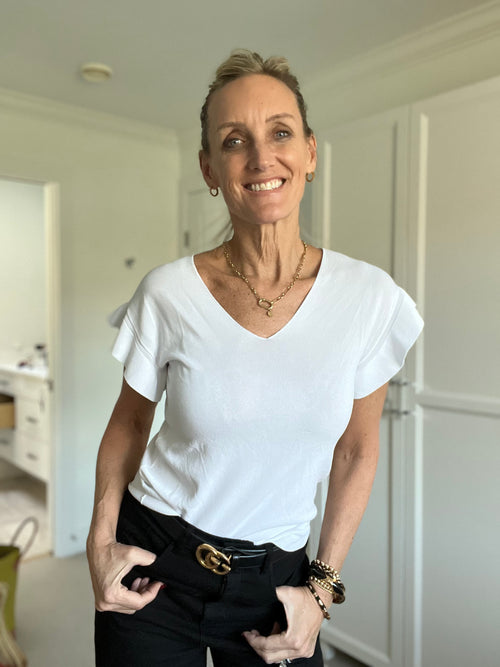 Best V-Neck Knit Short Sleeve Top