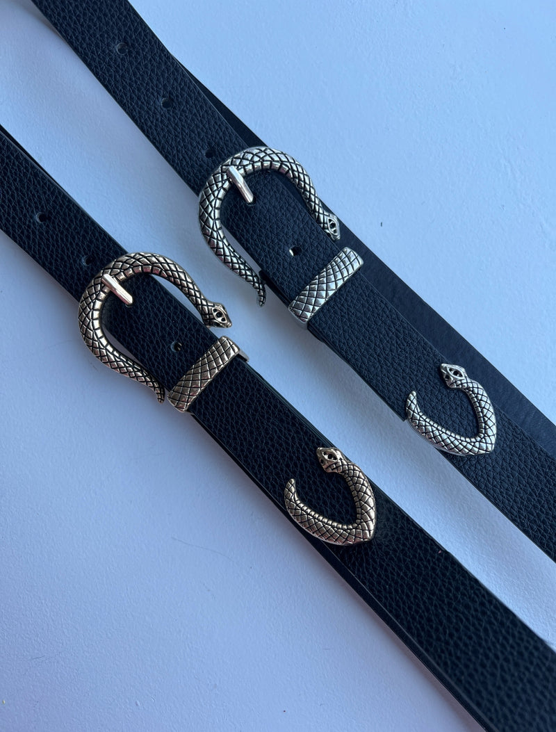 Ladies Leather Belt | Subtle Snake Buckle