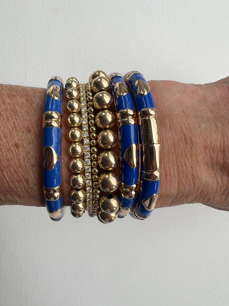 Enamel Bracelets | Gold + Royal Blue