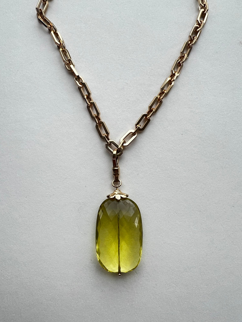 Lemon Quartz Gumdrop Pendant | Kira