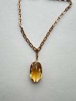 Yellow Citrine Gumdrop Pendant | Kira