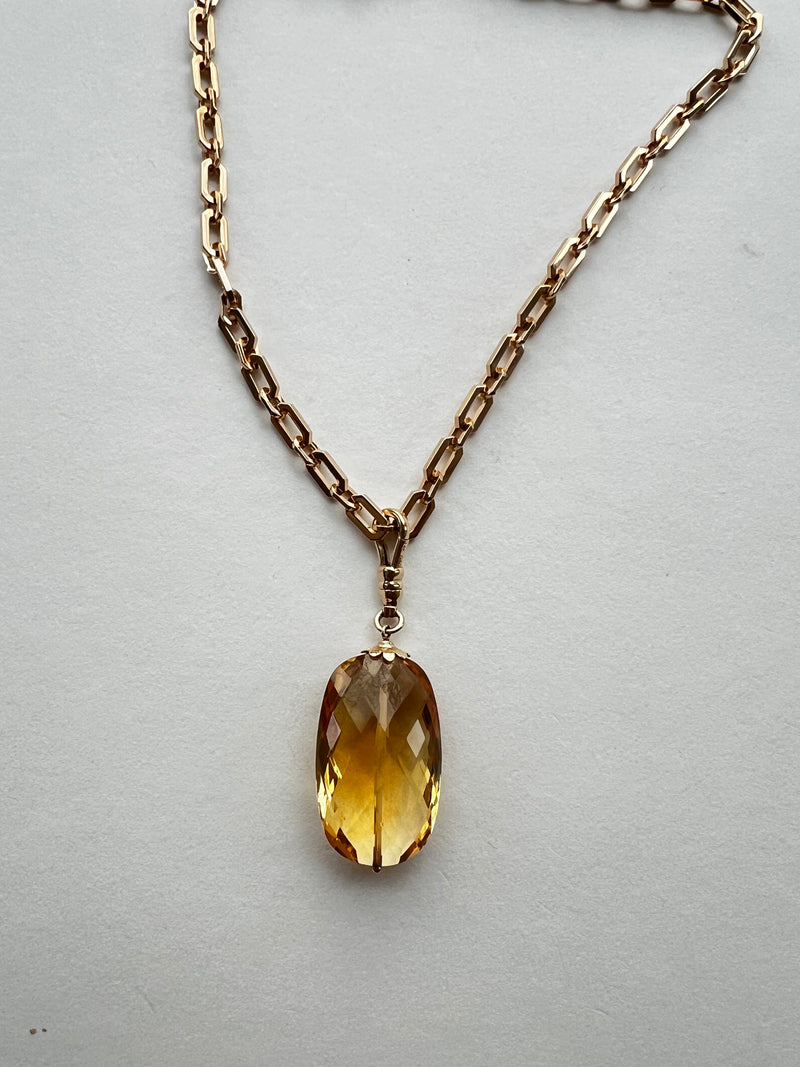 Yellow Citrine Gumdrop Pendant | Kira