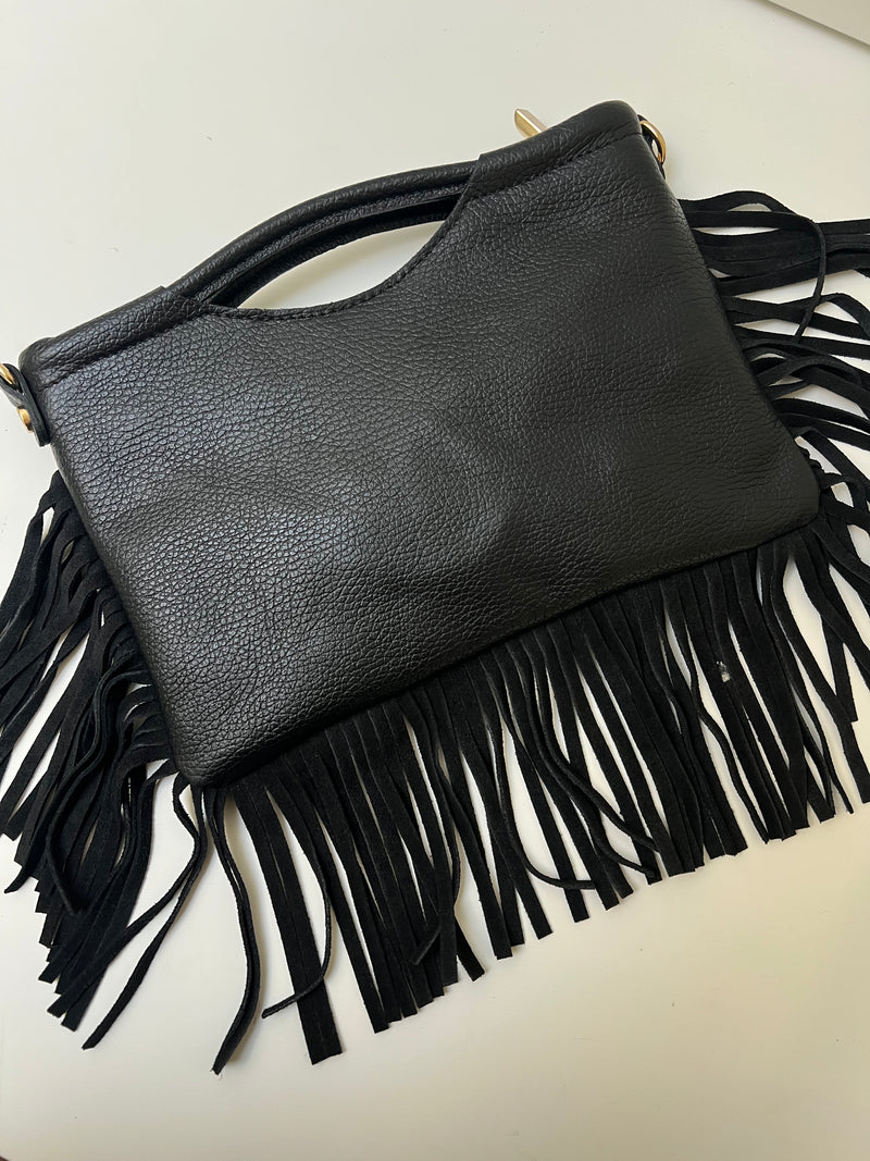 Black Fringe Clutch | Fia