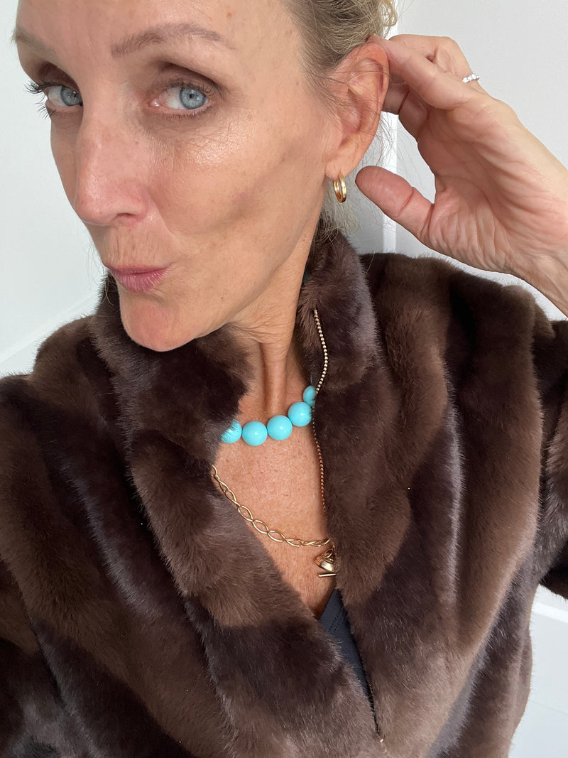 16mm Aqua Blue Necklace | Eloisa