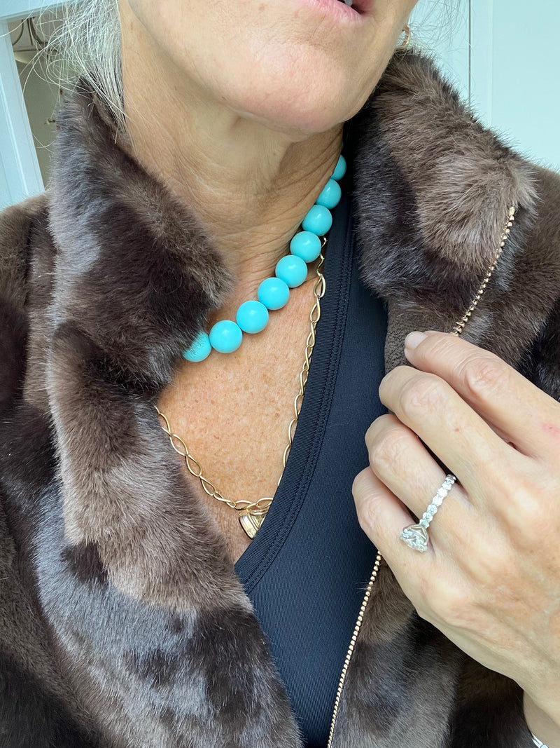 16mm Aqua Blue Necklace | Eloisa