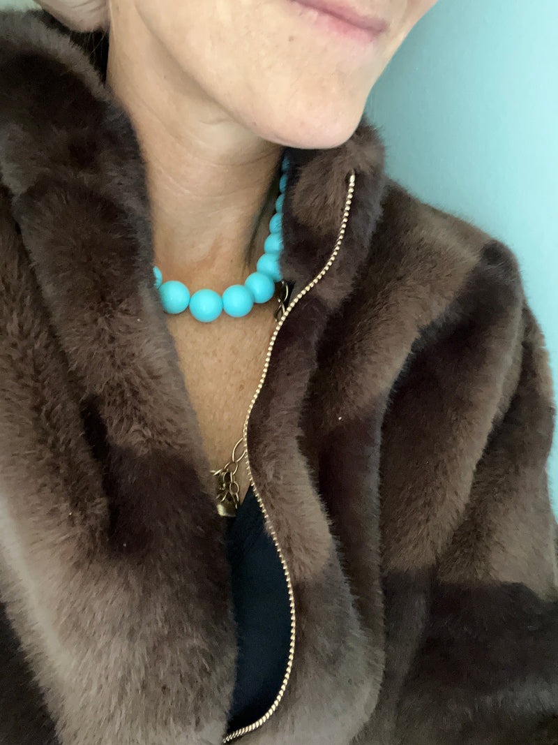16mm Aqua Blue Necklace | Eloisa