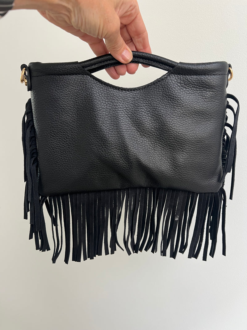 Black Fringe Clutch | Fia
